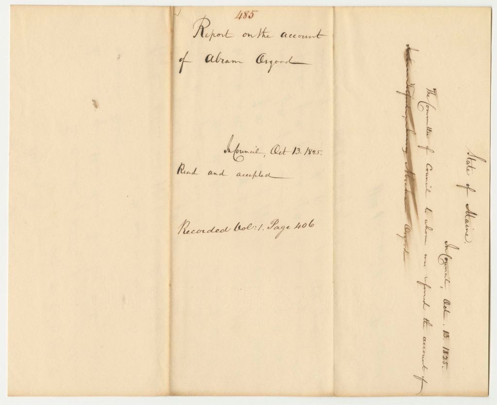 Miniature of Report 485: Report on the Account of Abram Osgood