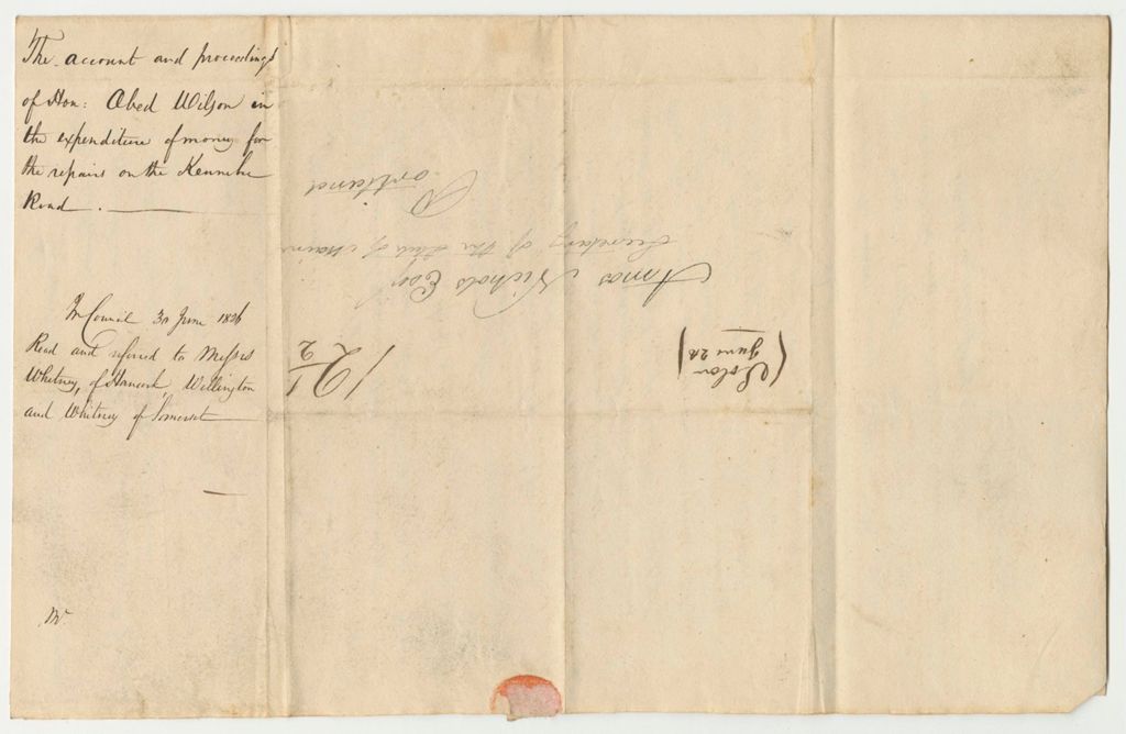 Miniature of Account and Proceedings of Honorable Obed Wilson in Relation to the Kennebec Road