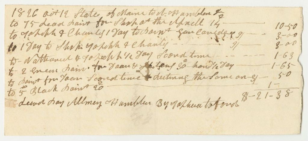 Miniature of Allmey Hamblin Bill for Paint