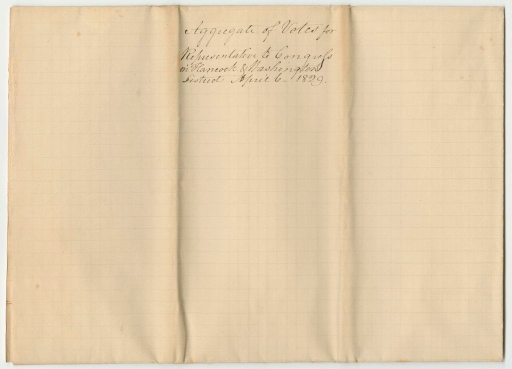 Miniature of Aggregate of Votes for Representative to Congress for Hancock and Washington District