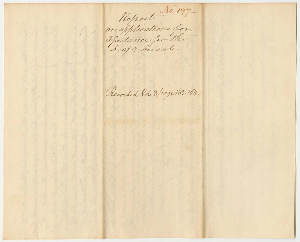 Miniature of Report 197: Report on Applications for Assistance for the Deaf and Dumb