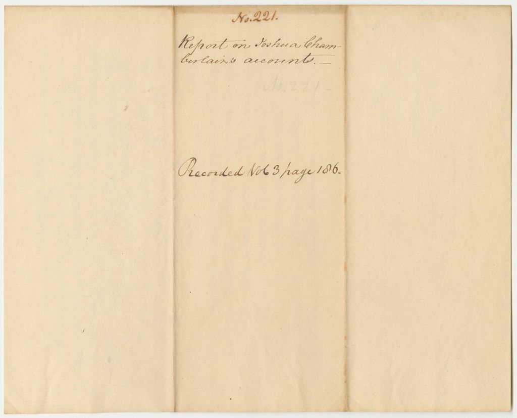 Miniature of Report 221: Report on Joshua Chamberlain's Account as Penobscot Indian Agent