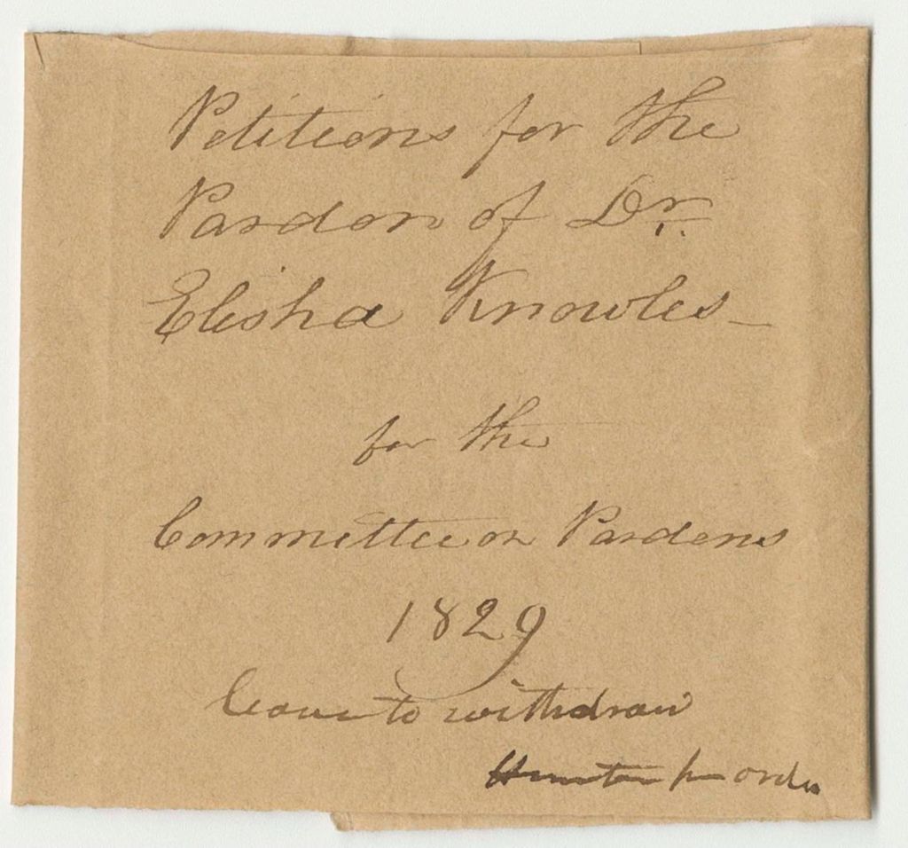 Miniature of Petition for the Pardon of Dr. Elisha Knowles