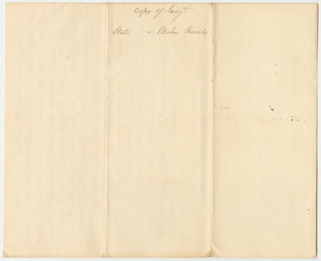 Miniature of State of Maine v. Elisha Knowles, Copy of Judgement