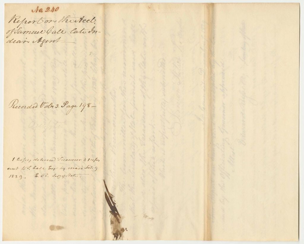 Miniature of Report 240: Report on the Account of Samuel Call, Late Penobscot Indian Agent