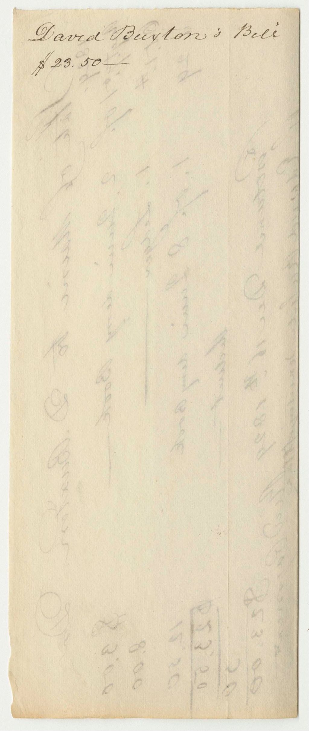 Miniature of David Buxton's Bill for Books and Ledgers for Edward Russell, Secretary of State