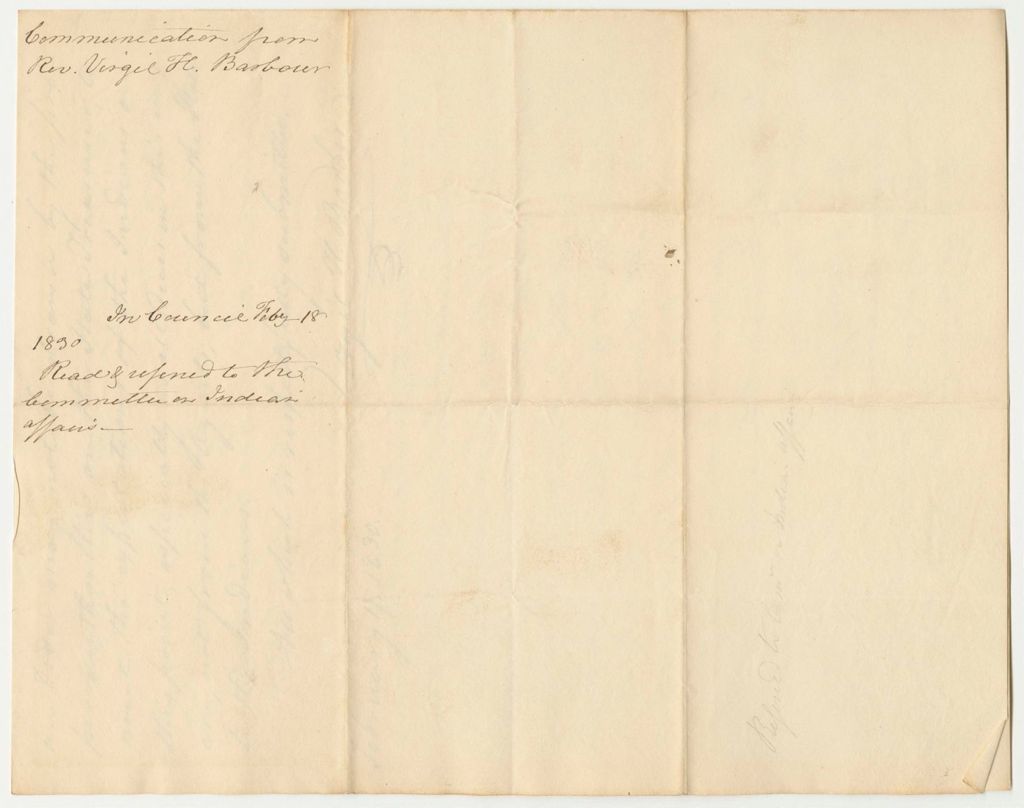 Miniature of Communication from Rev. Virgil H. Barber for the Priest to be Paid Out of the State Treasury