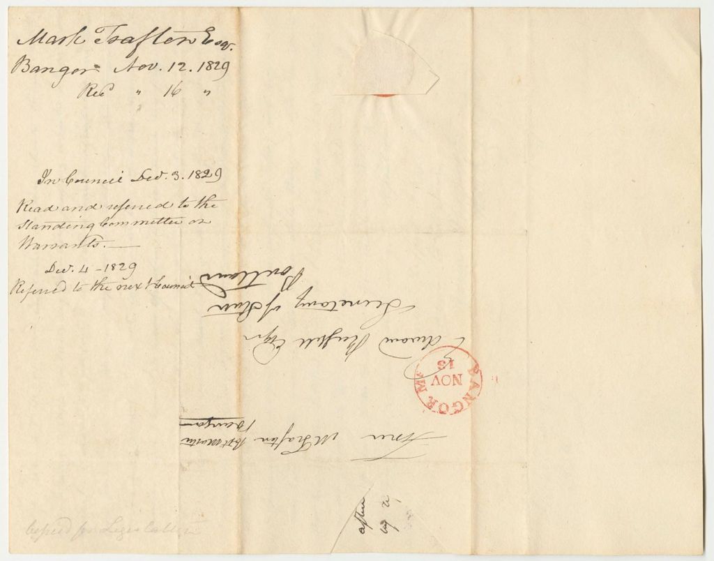 Miniature of Communication from Mark Trafton, Esq., in Relation to His Account