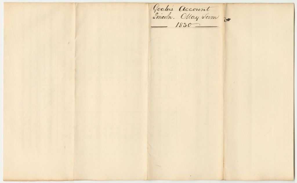 Miniature of Account of Samuel Sevey, Underkeeper of the State's Gaol in Wiscasset, in the County of Lincoln, for the Support of Persons Therein Confined on Charges or Convictions of Crimes and Offences Against the State, May Term 1830