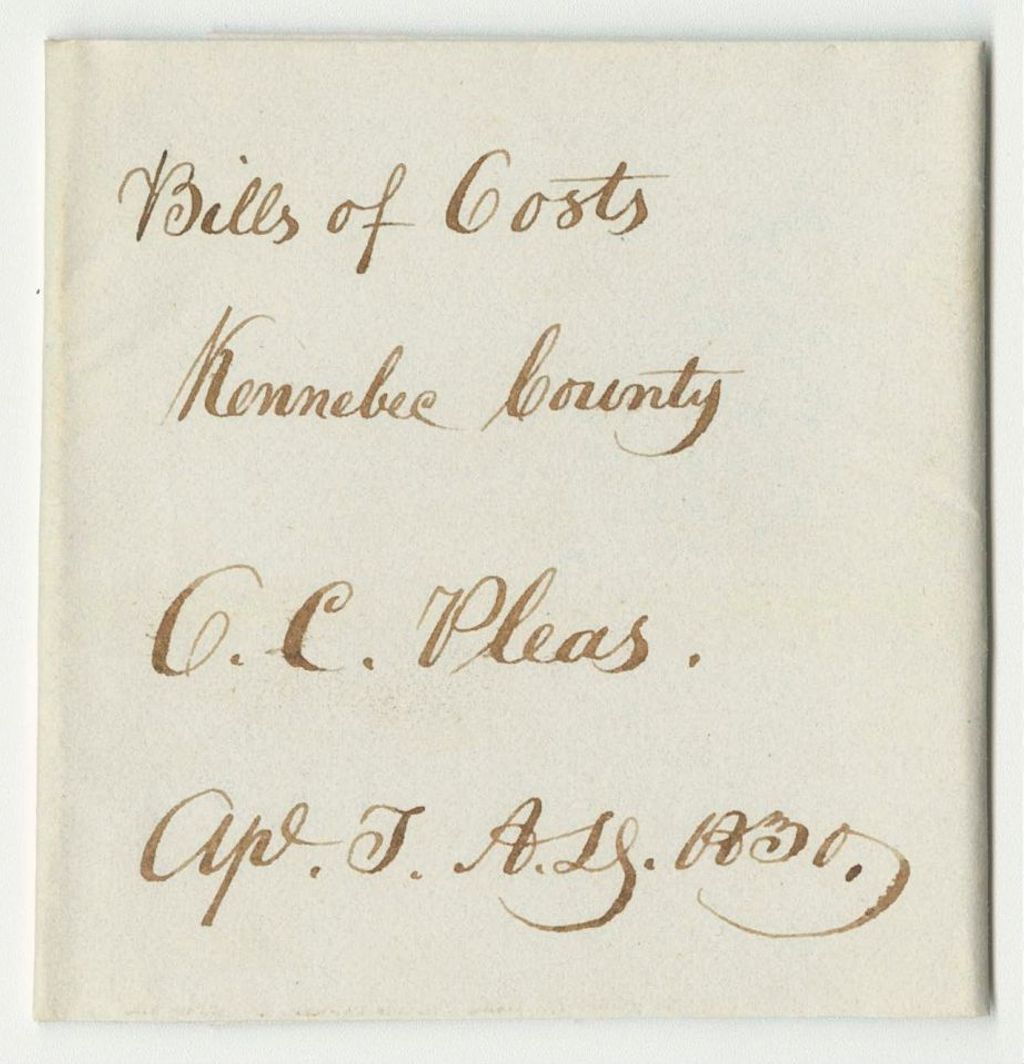 Miniature of Bills of Costs at the Court of Common Pleas in Kennebec County, April Term 1830
