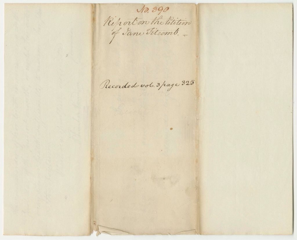 Miniature of Report 390: Report on the Petition of Jane Titcomb Regarding Her Daughters at the American Asylum