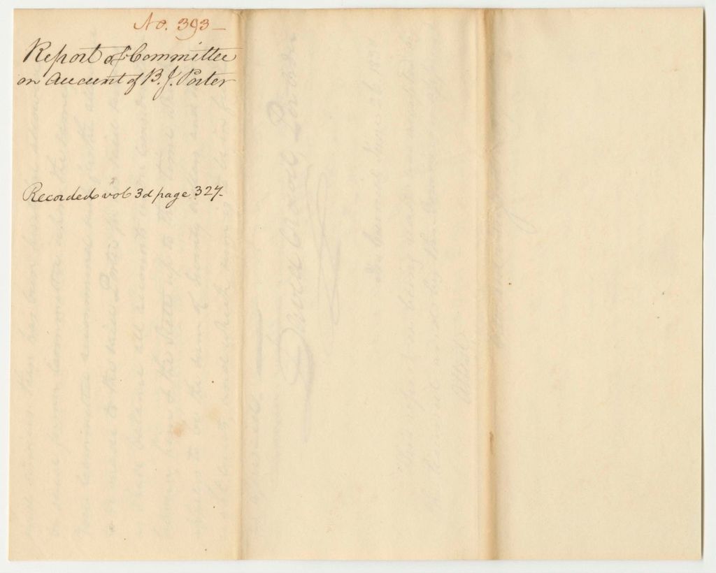 Miniature of Report 393: Report on the Account of Benjamin J. Porter for an Exploration up the Aroostook in 1821