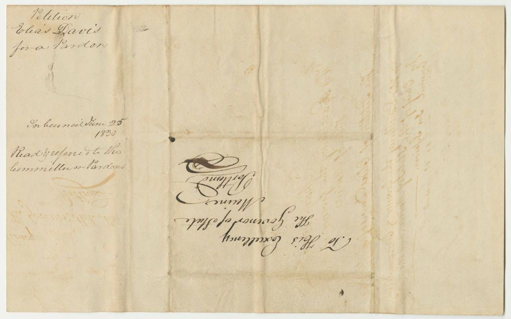 Miniature of Petition of Elias Davis for a Pardon