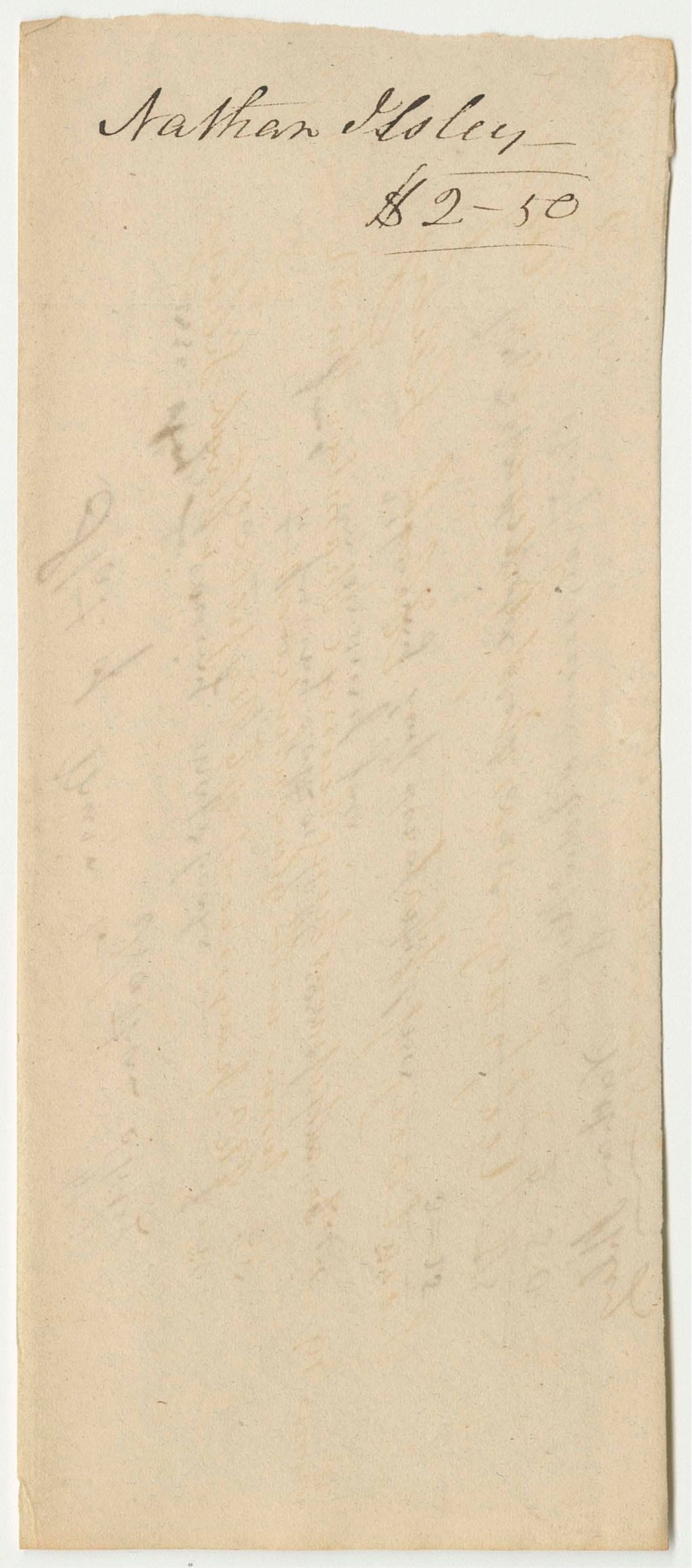 Miniature of Nathan Ilsley's Bill for Work and Materials for Repairing the Council Chambers