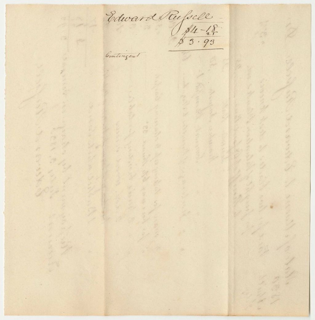 Miniature of Edward Russell's Bill for Materials and Labor Repairing the Council Chambers