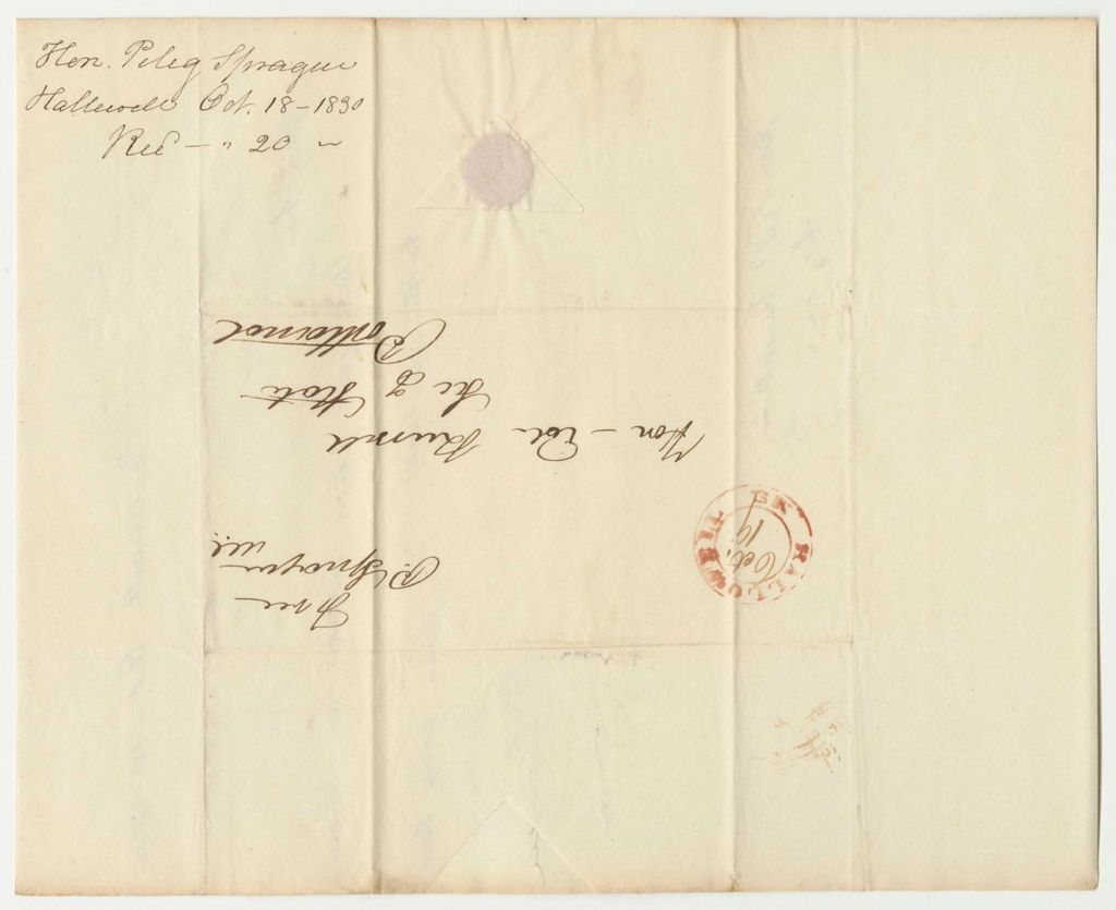 Miniature of Communication from Hon. Peleg Sprague