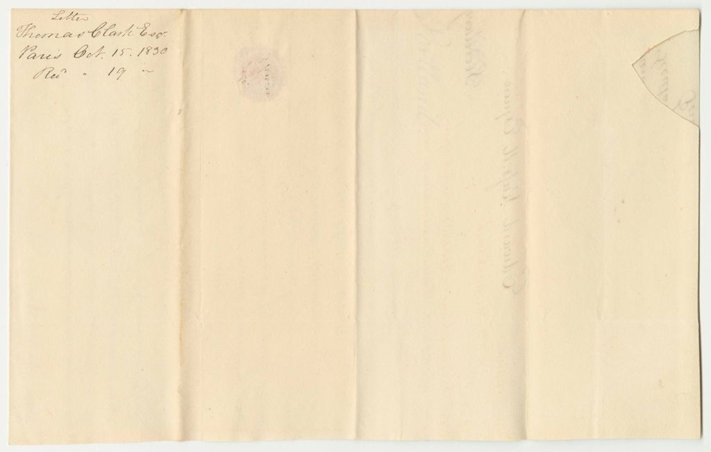 Miniature of Letter from Thomas Clark, Esq., Relating to His Account as Agent Under the Resolve Relative to Fines, Forfeitures, and Bills of Costs