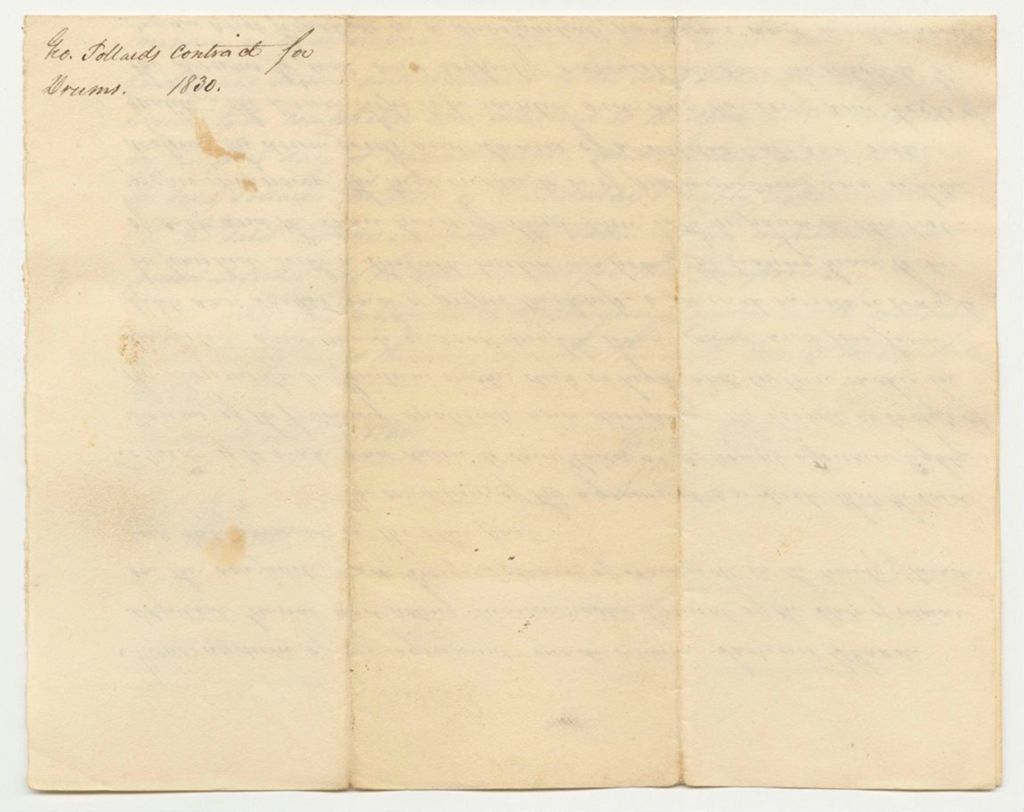 Miniature of George Pollard's Contract with Samuel G. Ladd, Adjutant General, for Drums