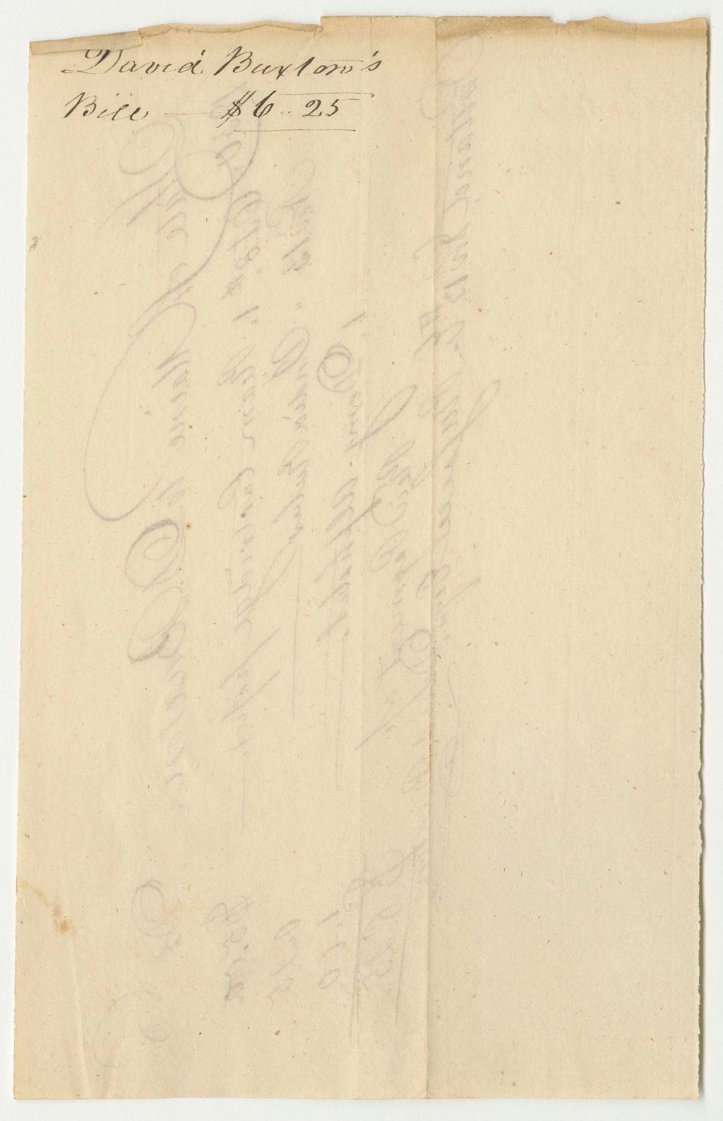 Miniature of David Buxton's Bill for Stationary
