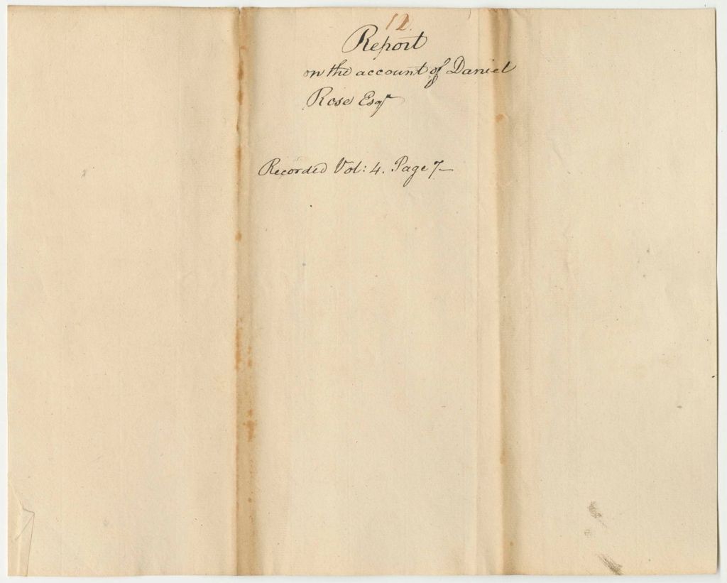 Miniature of Report 12: Report on the Account of Daniel Rose, Late Land Agent