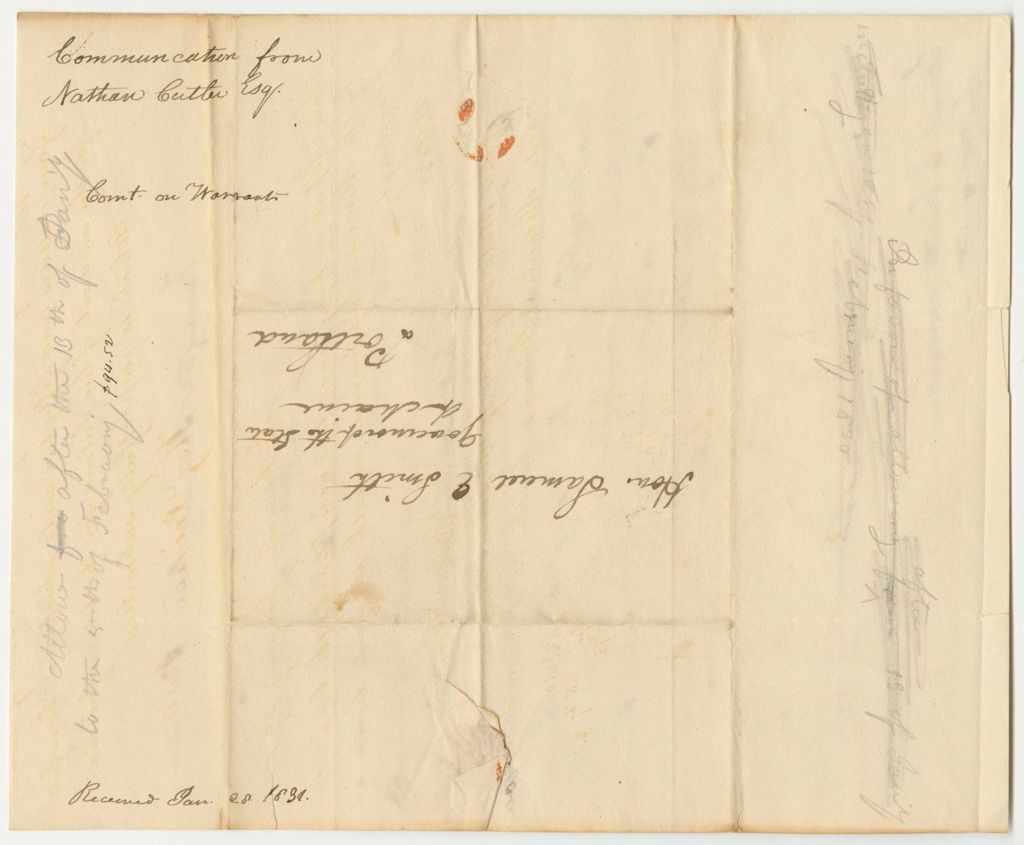 Miniature of Communication from Nathan Cutler, Esq., in Relation to His Salary as Acting Governor