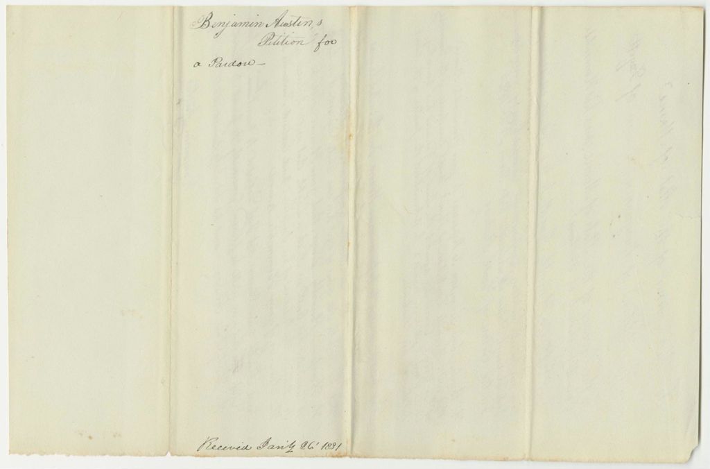 Miniature of Benjamin Austin's Petition for a Pardon