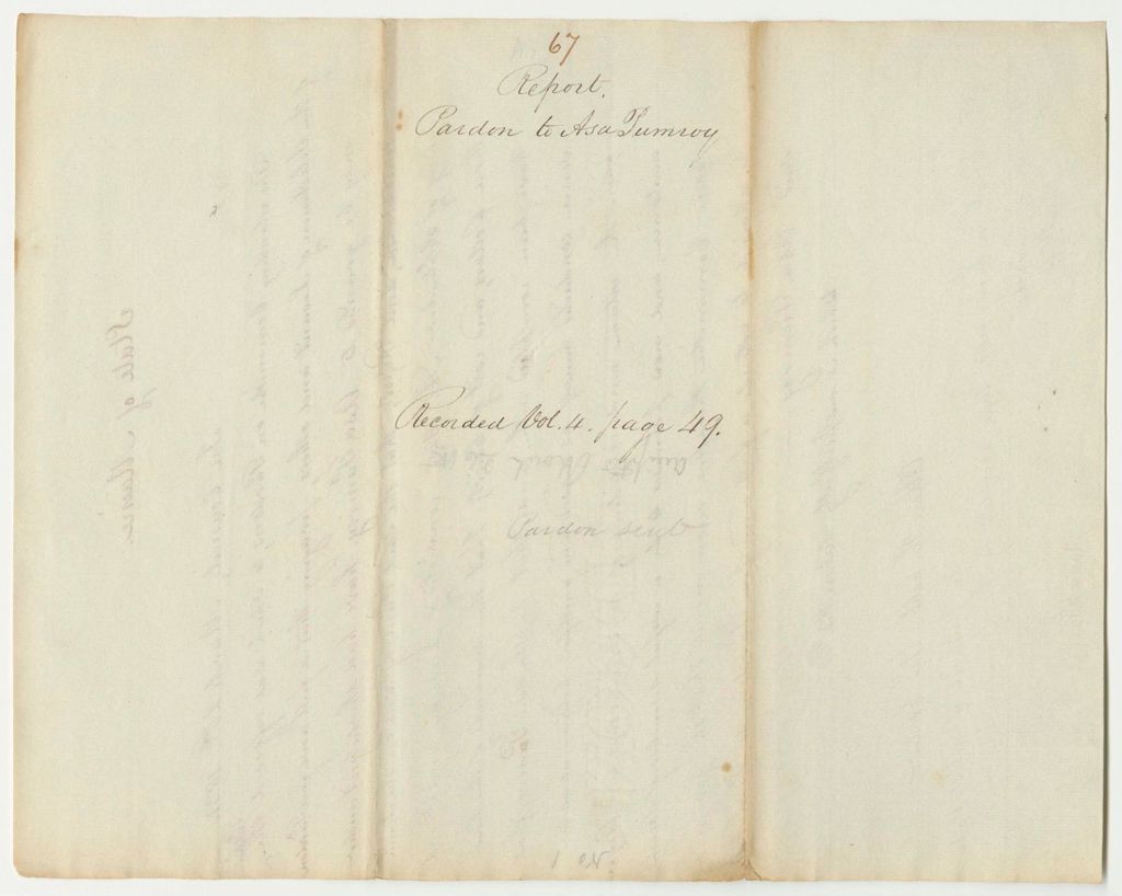 Miniature of Report 67: Report on a Pardon for Asa Pomroy