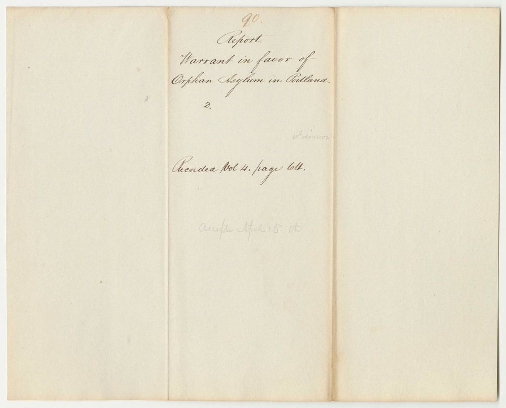 Miniature of Report 90: Report on the Warrant in Favor of the Orphan Asylum in Portland