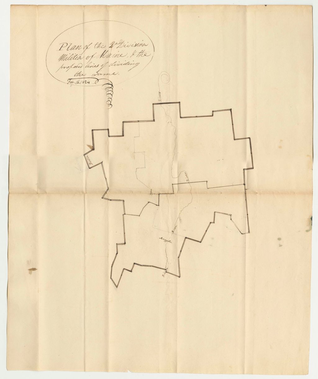 Miniature of Plan of the Second Division Militia of Maine & the Proposed Lines of Dividing the Same
