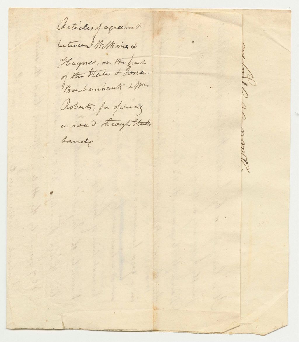 Miniature of Articles of Agreement Between Wilkins and Haynes