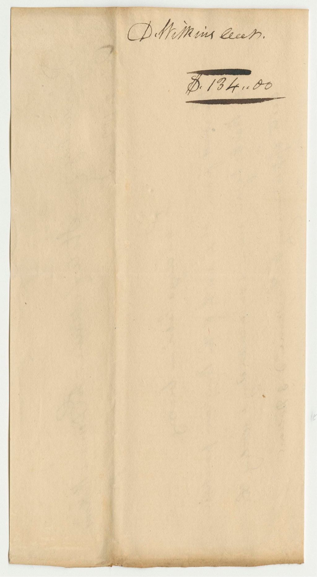 Miniature of David W. Hayne's Bill for Labor in Locating the Baskahegan River
