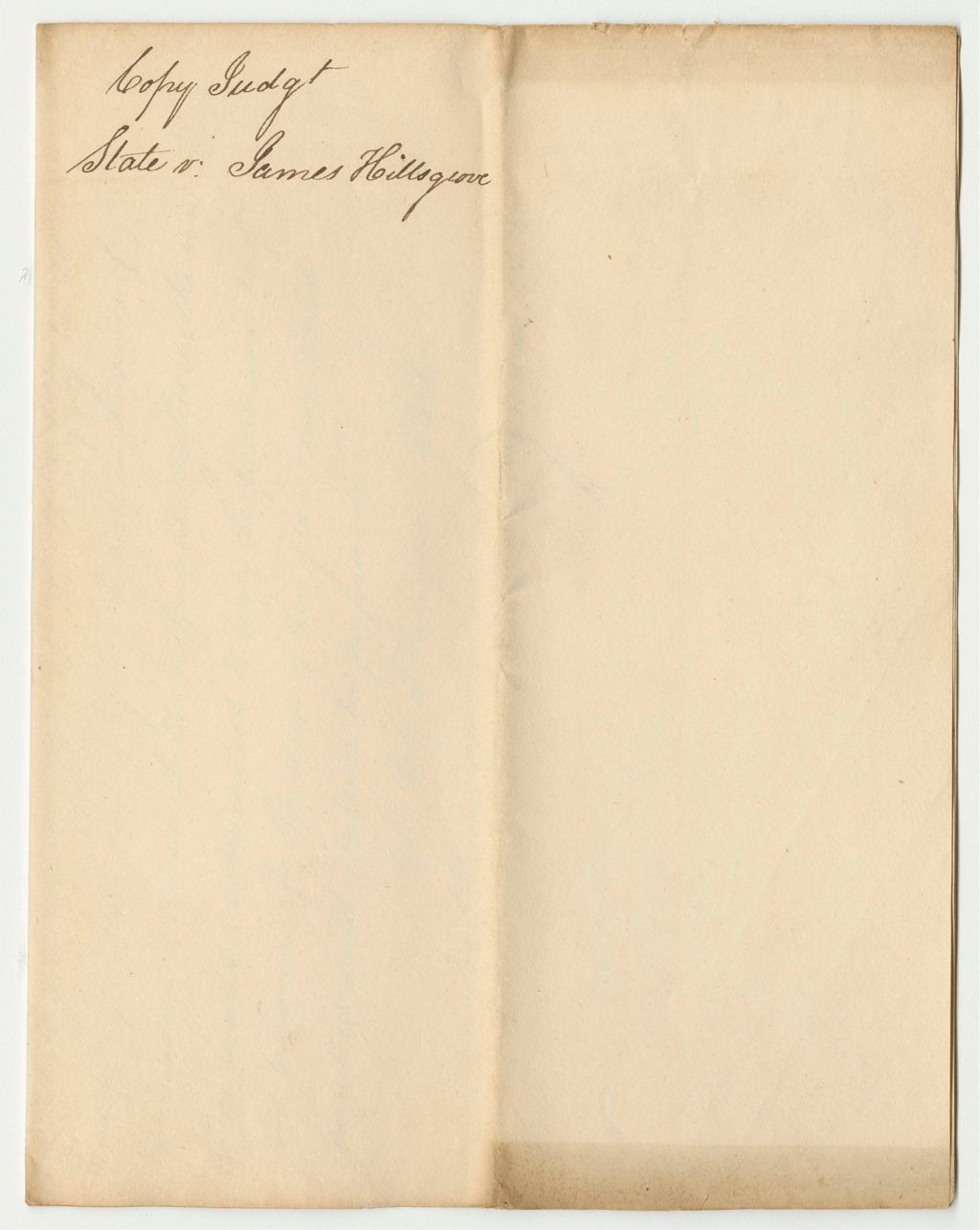 Miniature of Copy of Judgement: State vs. James Hillsgrove
