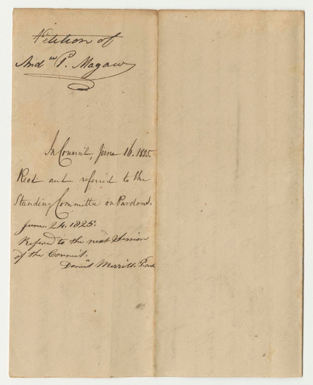 Miniature of Petition of Andrew P. McGaw