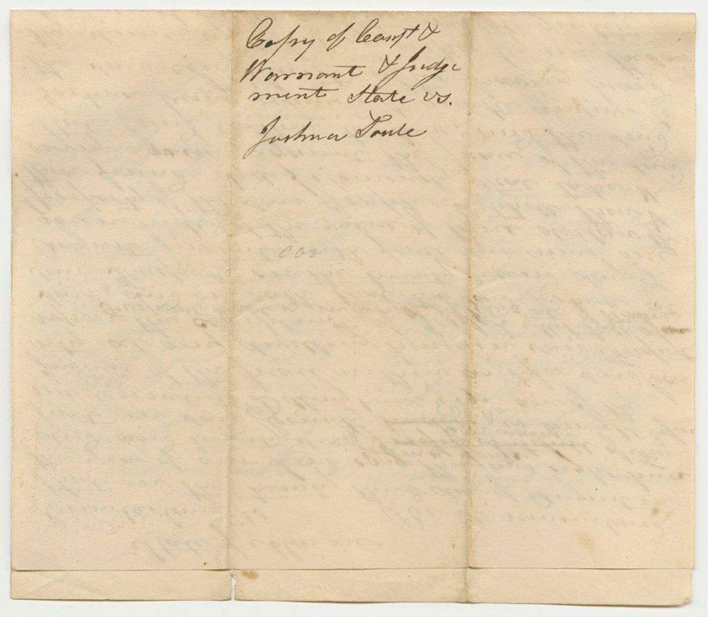 Miniature of State of Maine vs. Joshua Soule Copy of Arrest, Warrant, and Judgement