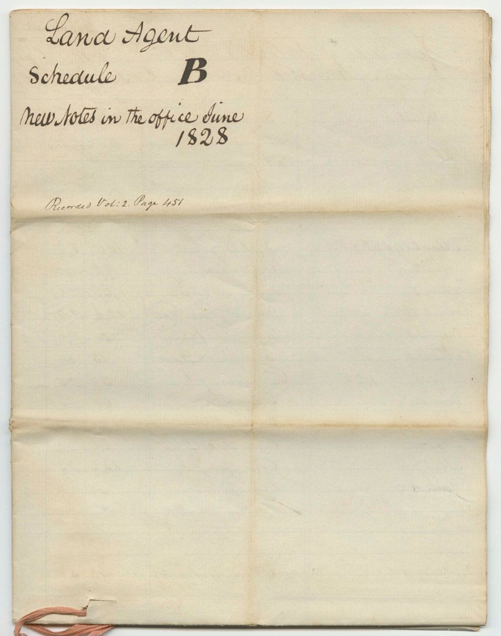 Miniature of Land Agent Schedule B