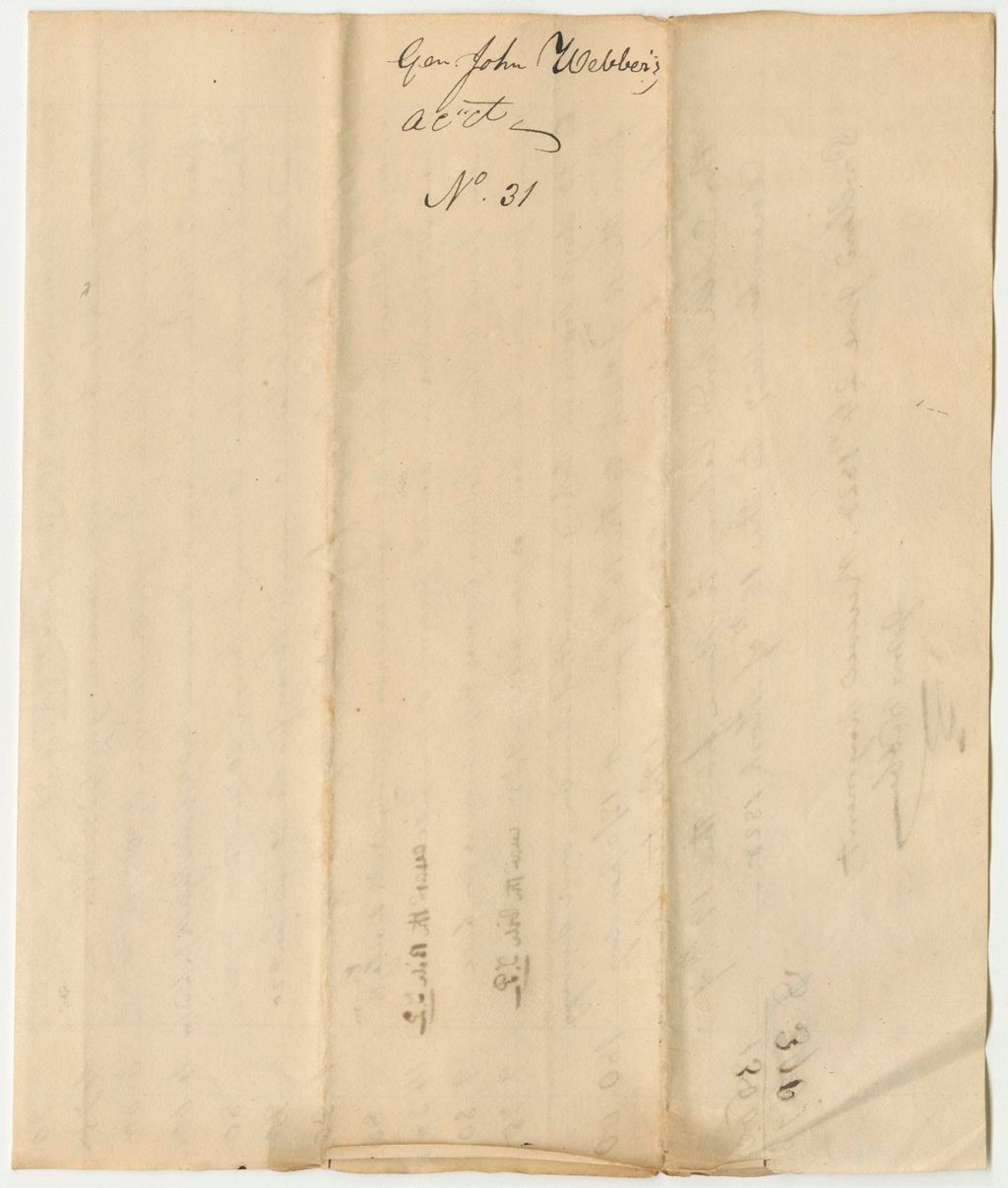 Miniature of Voucher No. 31: General John Webber's Account with James Irish, Land Agent