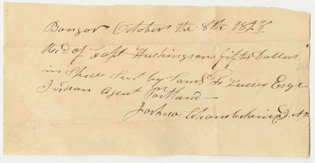 Miniature of Joshua Chamberlain's Bill for Freight