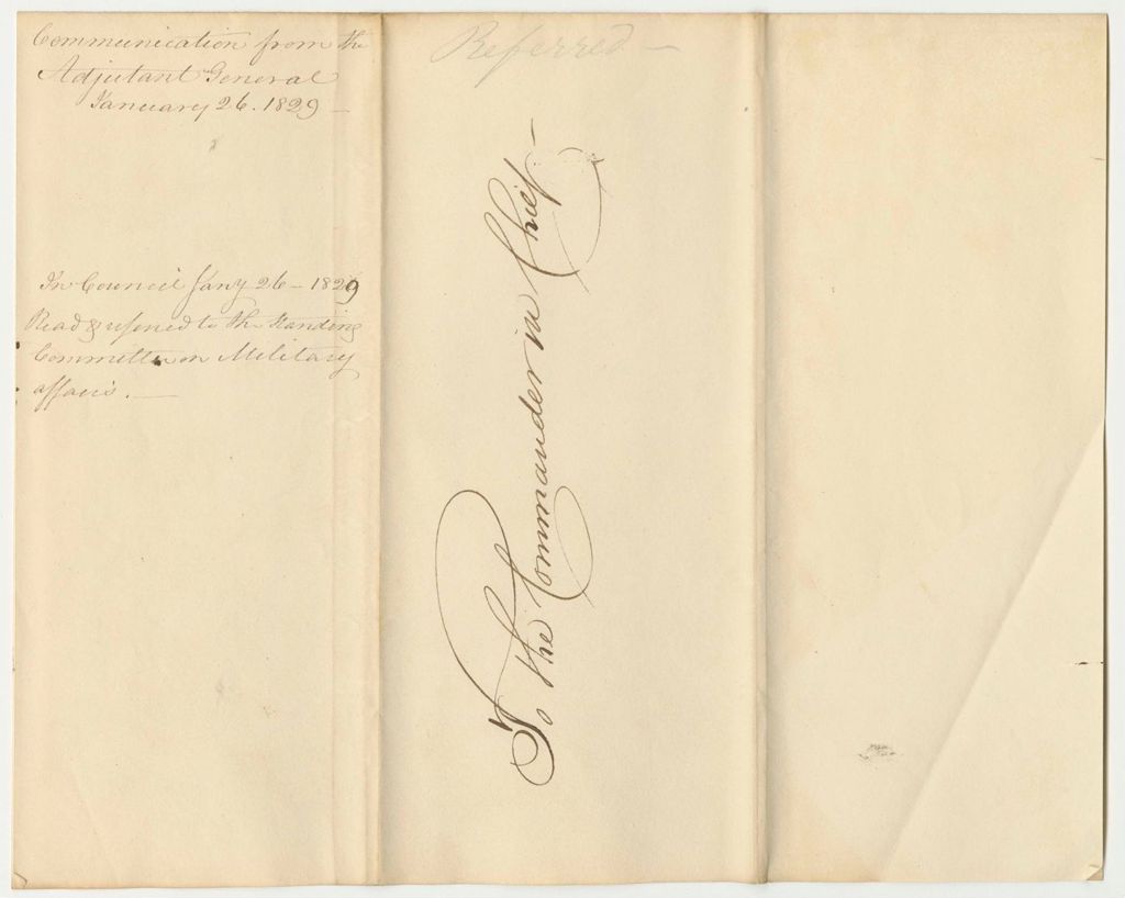 Miniature of Communication from the Adjutant General, in Relation to the Petition of James French 2nd and Others for the Division of the Standing Company in Porter in the 2nd Regiment 2nd Brigade and 6th Division
