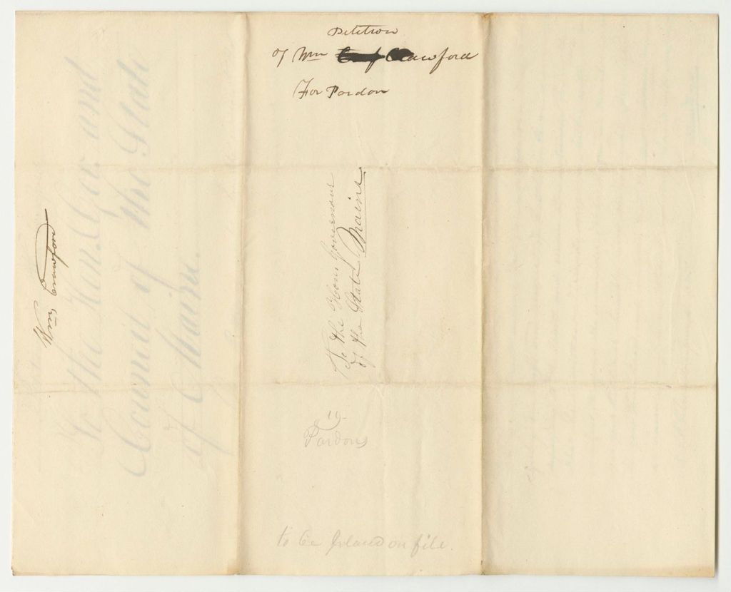 Miniature of Petition of William Crawford for a Pardon