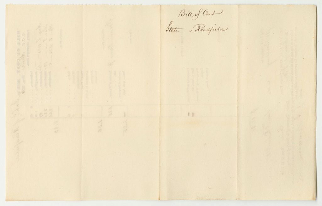 Miniature of Bills of Cost at the Court of Common Pleas in Kennebec County, April Term 1836