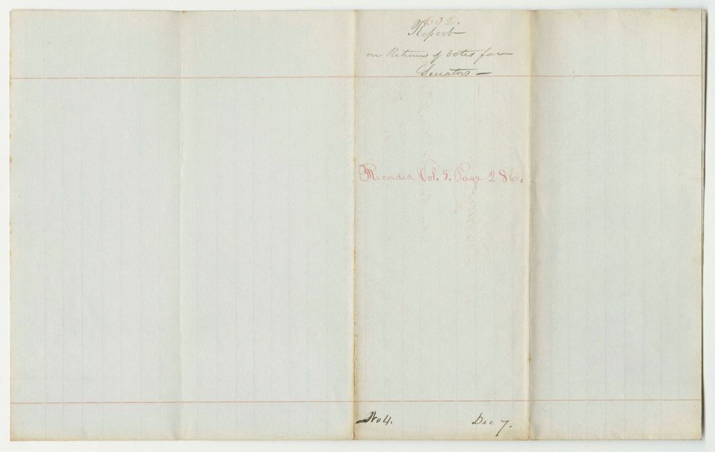 Miniature of Report 602: Report on the Return of Votes for Senators