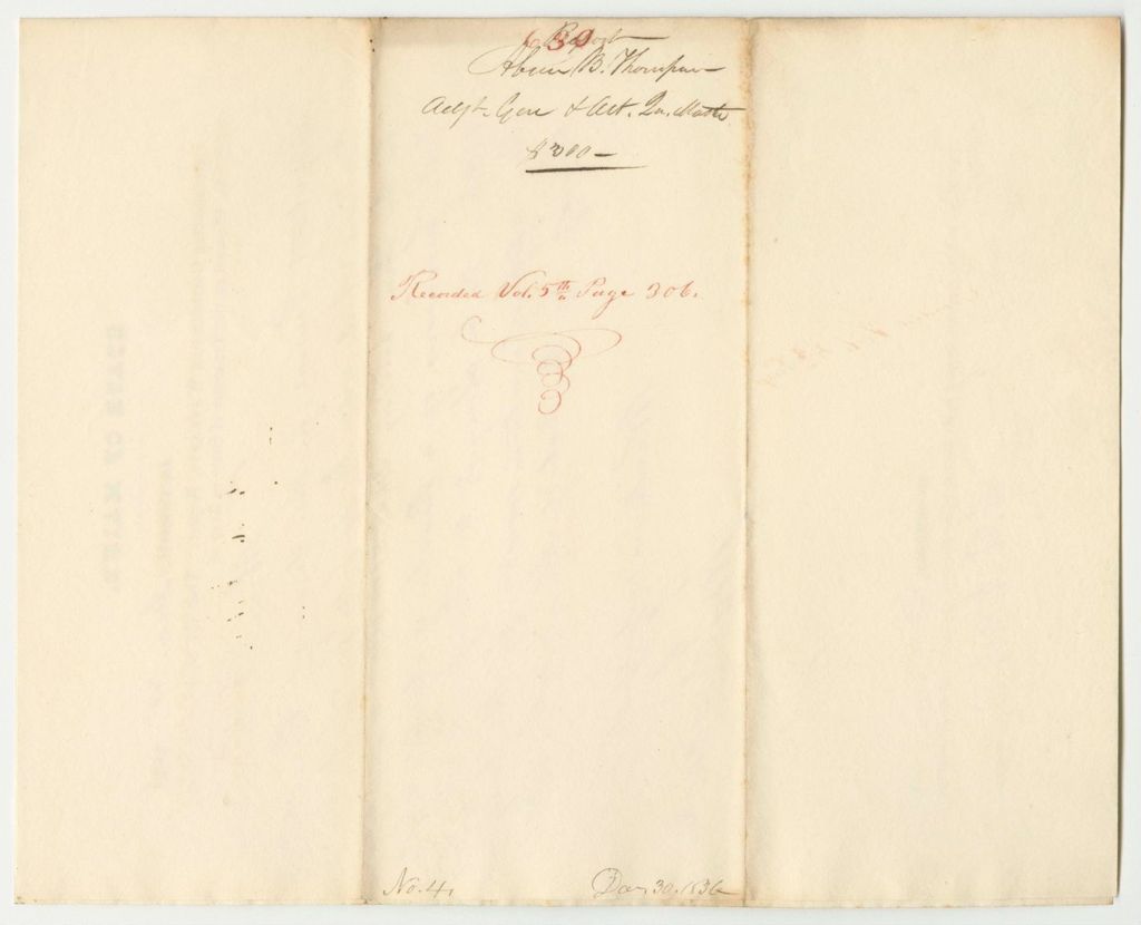 Miniature of Report 630: Warrant in Favor of Abner B. Thompson, Adjutant General
