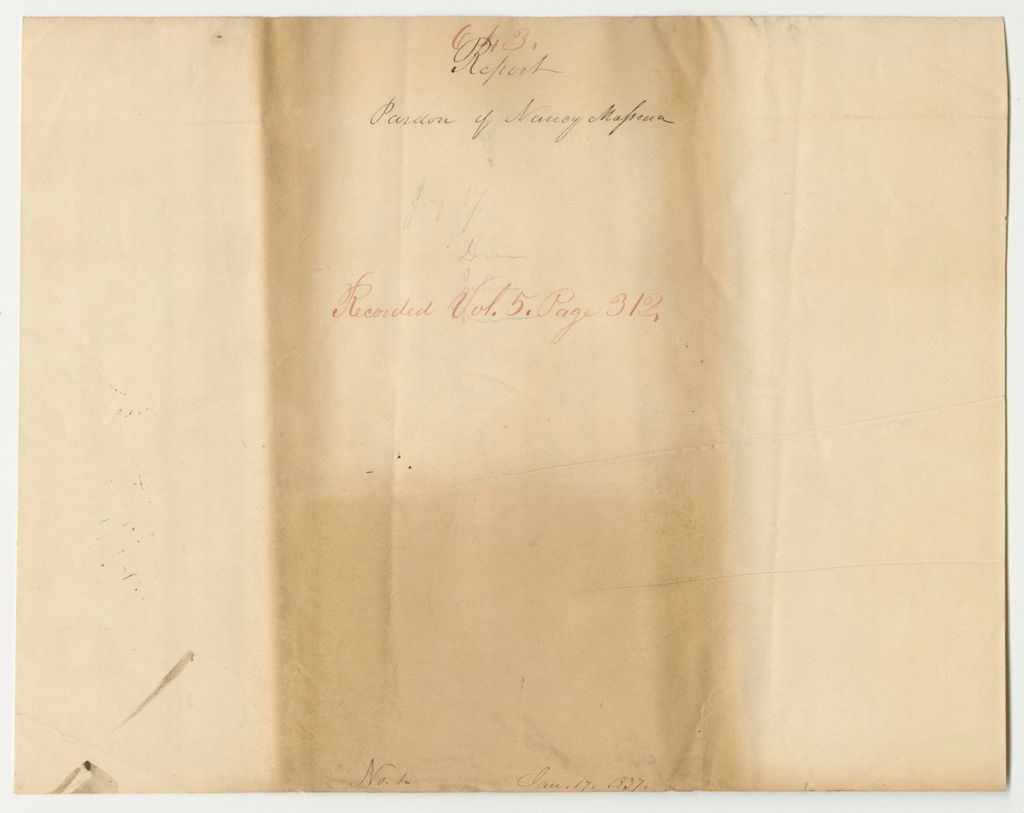 Miniature of Report 643: Report on a Pardon of Nancy Masena of Portland