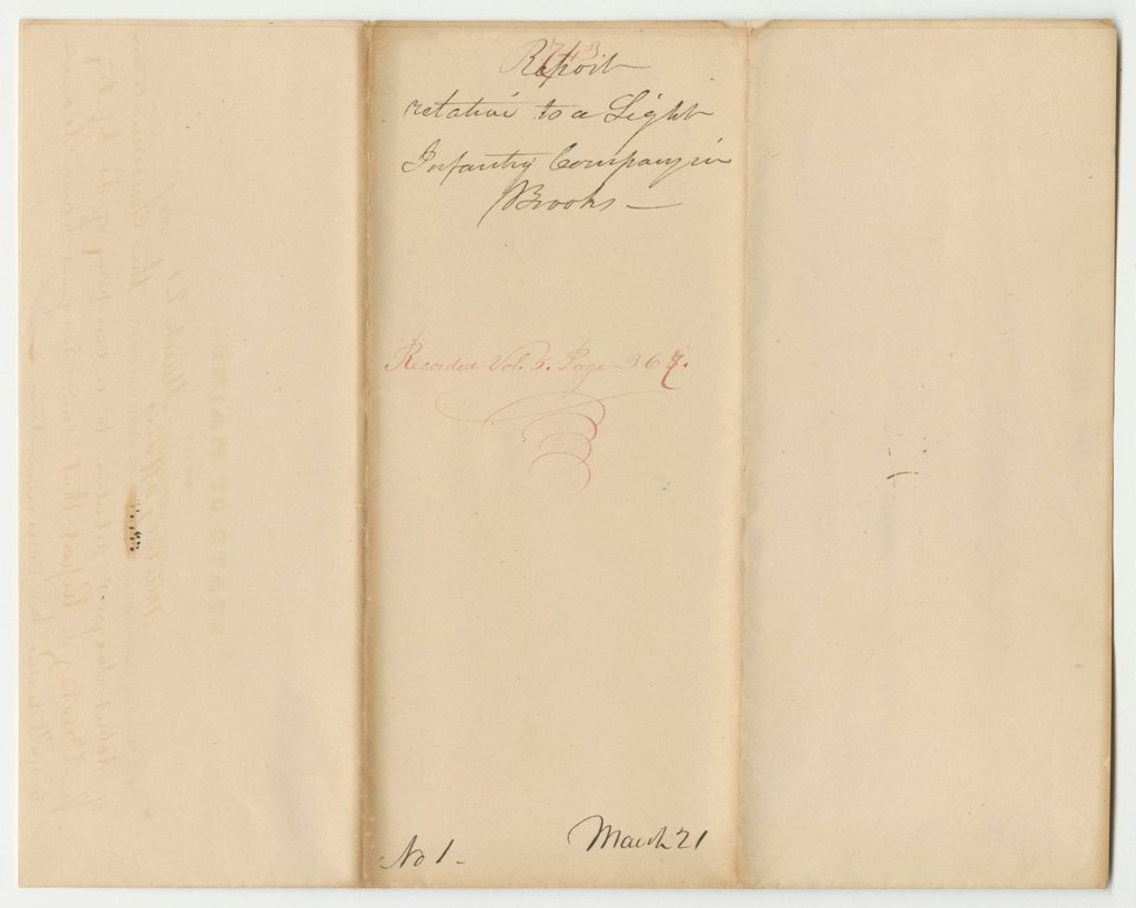 Miniature of Report 743: Report on the Communication of Robert Sargent Relative to a Company of Light Infantry in Brooks