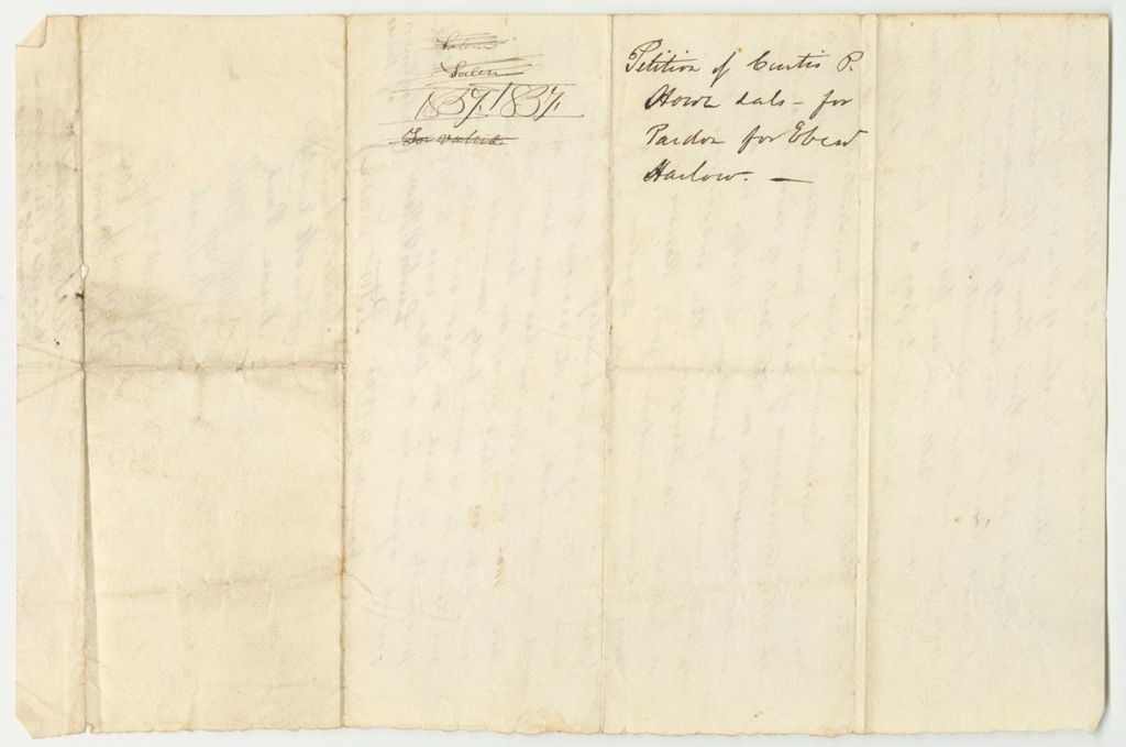 Miniature of Petition of Curtis P. Howe and Others for the Pardon of Ebenezer Harlow of Mexico