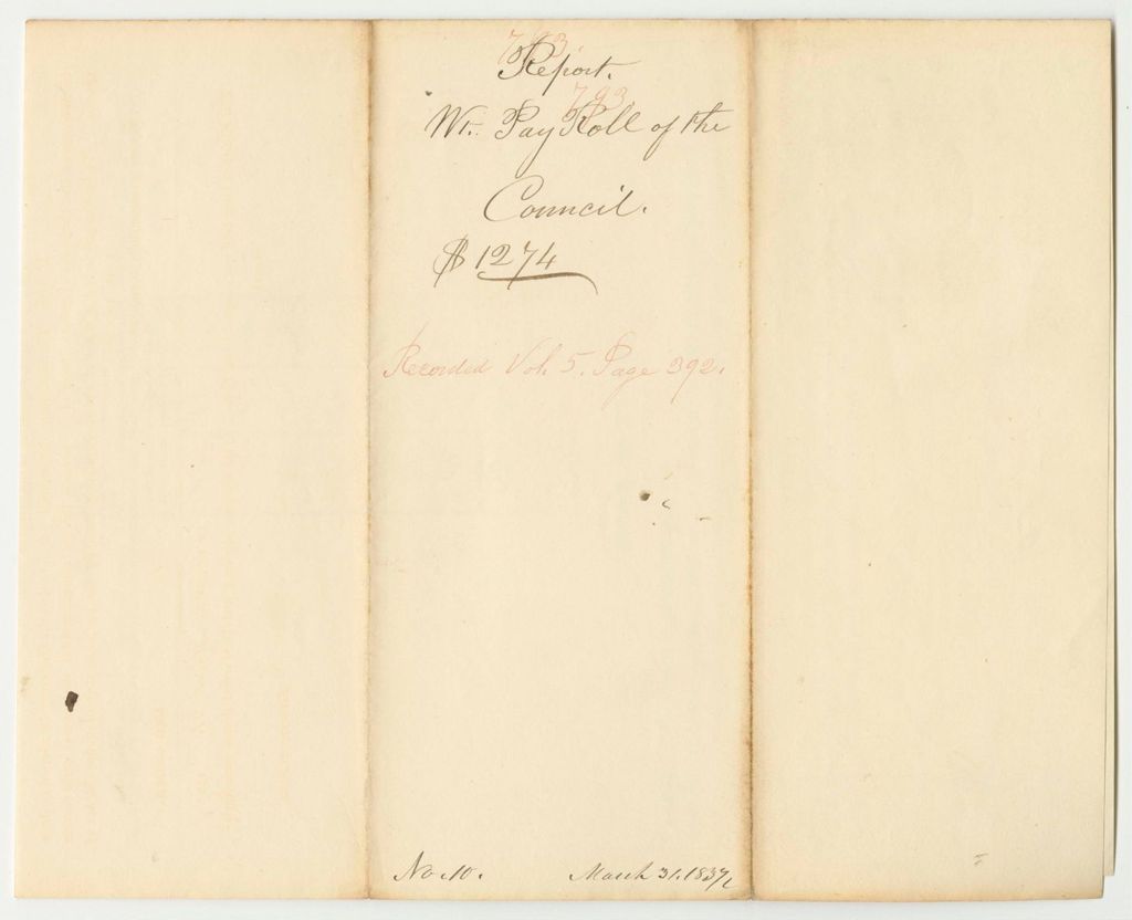 Miniature of Report 793: Warrant for the Payroll of The Council