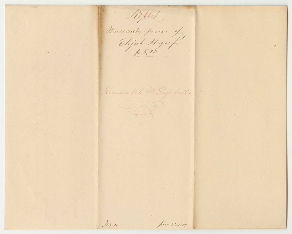 Miniature of Report 811: Warrant in Favor of Elijah Hayes Jr.