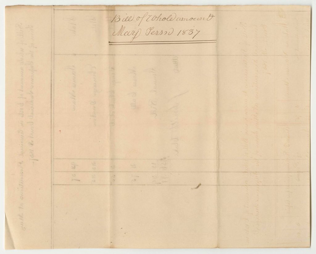 Miniature of Bill of Whole Amount of Costs in Criminal Prosecutions at the Supreme Judicial Court in Lincoln County, May Term 1837
