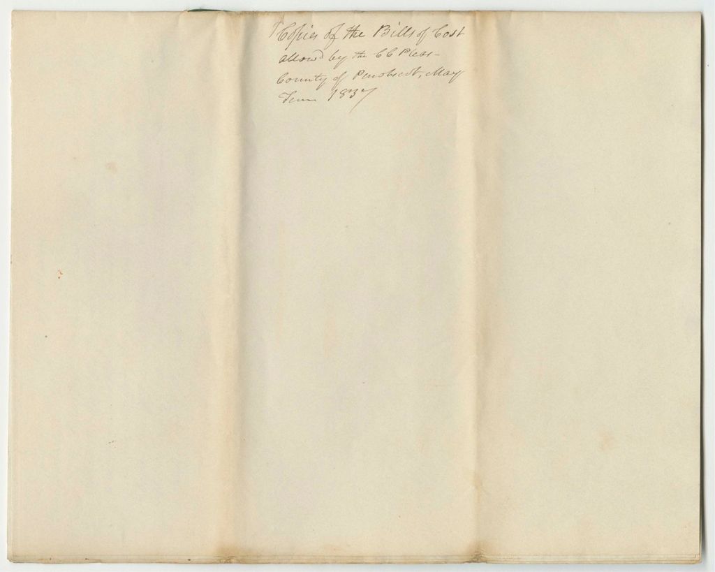 Miniature of Bills of Cost at the Court of Common Pleas in Penobscot County, May Term 1837