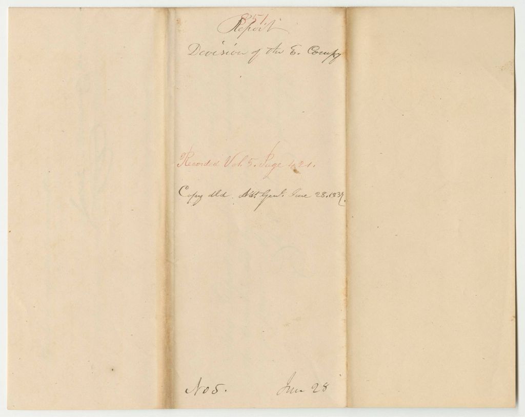 Miniature of Report 851: Report on the Division of The "E" Company in the 1st Regiment, 1st Brigade, and 7th Division